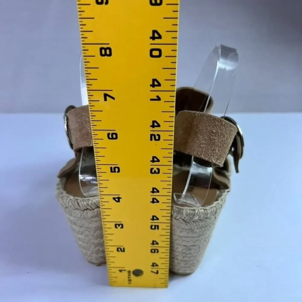 Via Spiga Sandals Sandals 9 M Nolan Espadrille Wedge Desert Suede Leather Buckle
